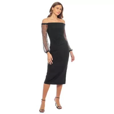 Midi Dress with Beaded Sleeves