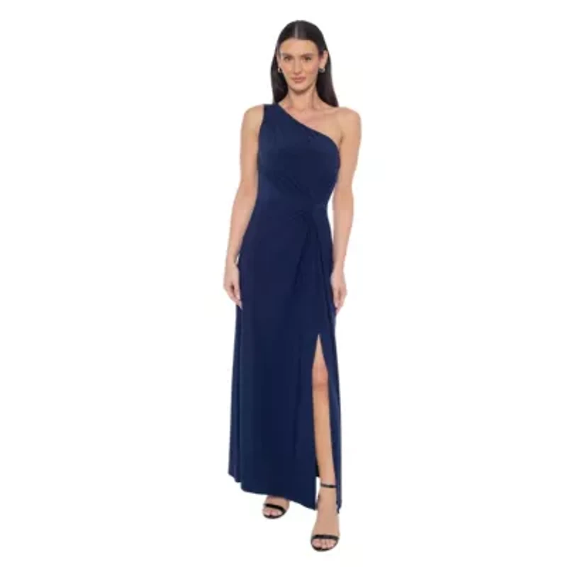 One Shoulder Side Twist Gown