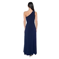 One Shoulder Side Twist Gown