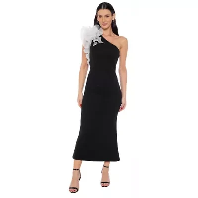 Pleated Gown with Long Sleeves