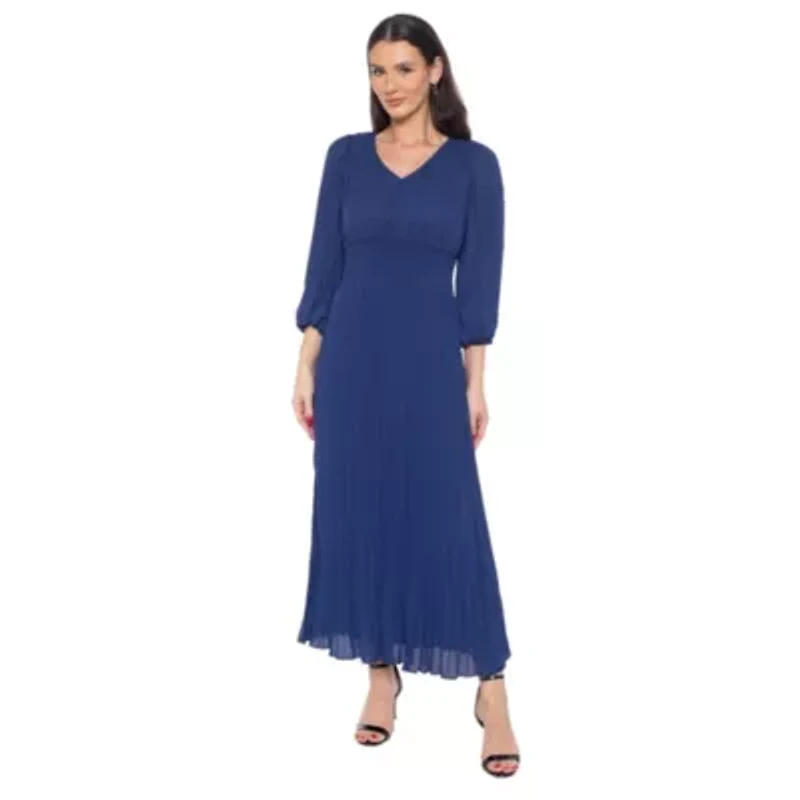 Smock Waist Pleated Skirt Dress