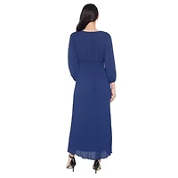 Smock Waist Pleated Skirt Dress