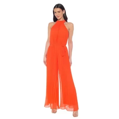 Mock Neck Pleated Jumpsuit