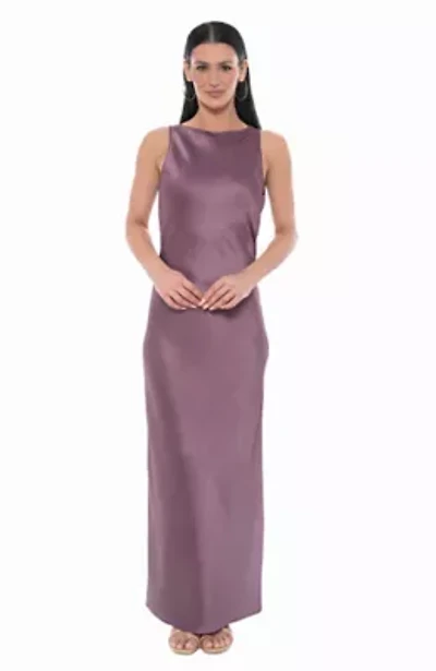 Sleeveless Stretch Satin Maxi Dress