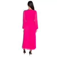 Pleated Gown with Long Sleeves