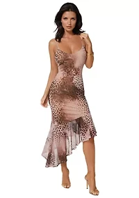 Cascade High Low Mesh Dress