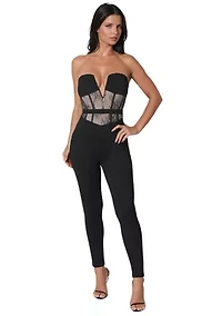 LACE CORSET CATSUIT
