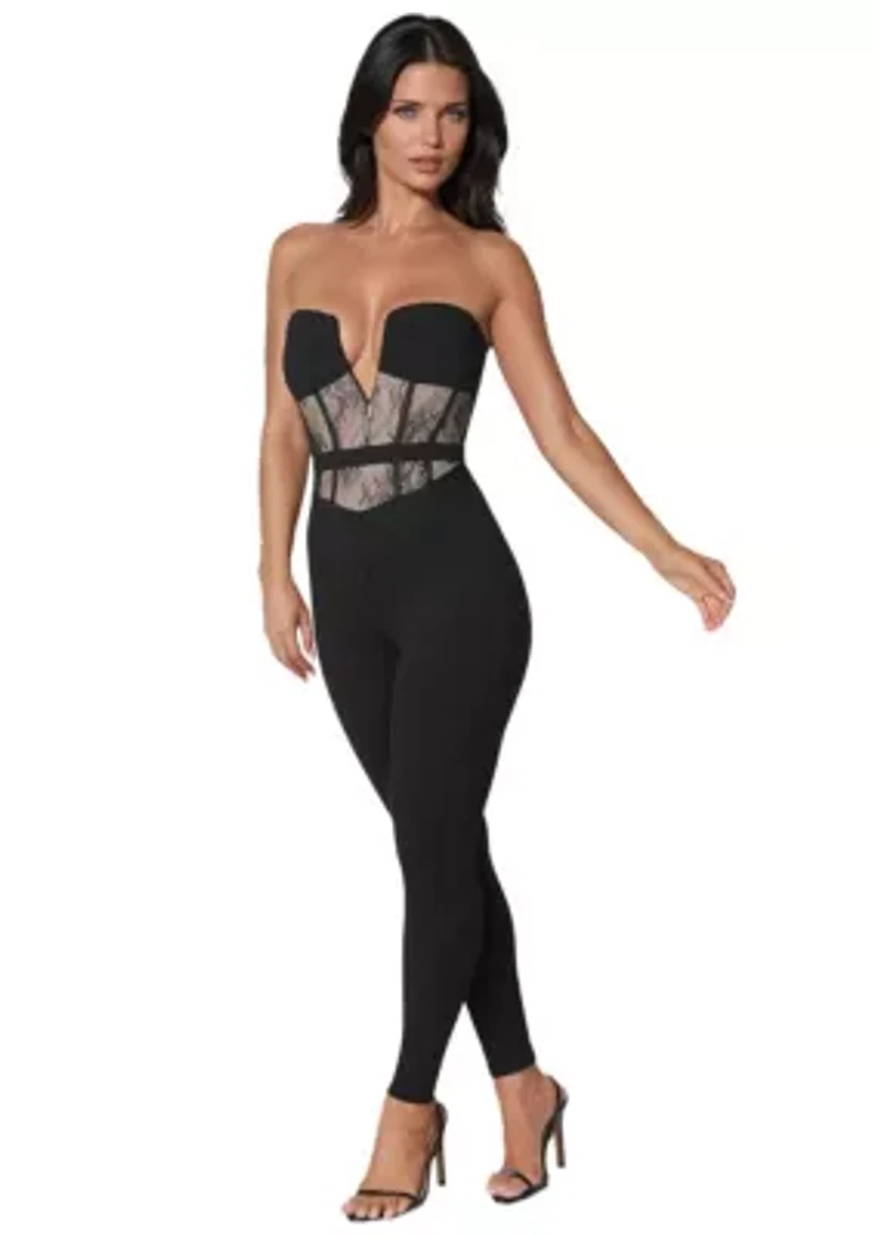 LACE CORSET CATSUIT