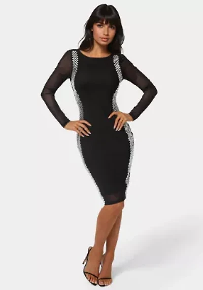 Bodycon Embellished Knee Length Dress