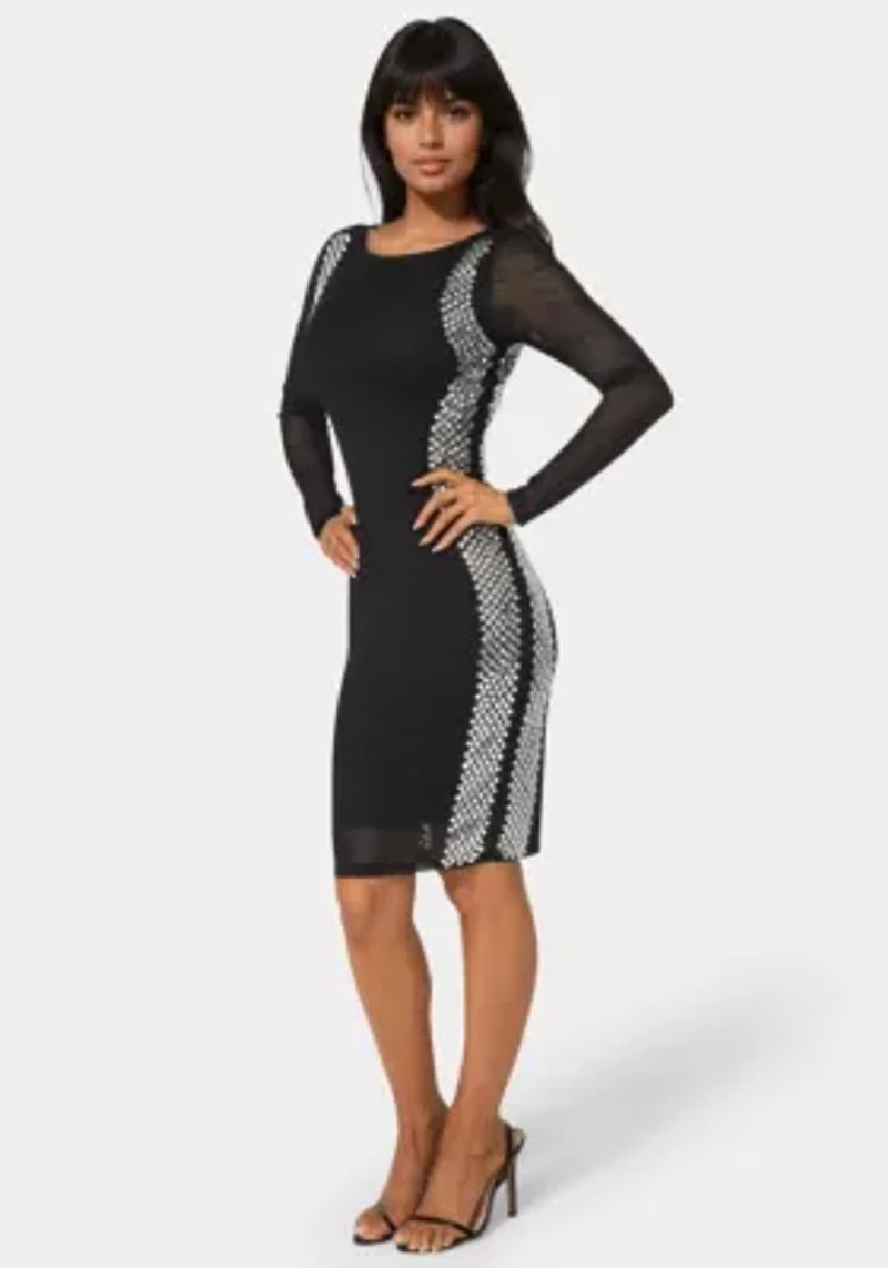 Bodycon Embellished Knee Length Dress