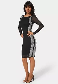 Bodycon Embellished Knee Length Dress