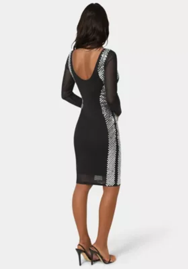 Bodycon Embellished Knee Length Dress