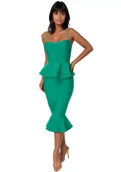 Peplum Bandage Midi Dress