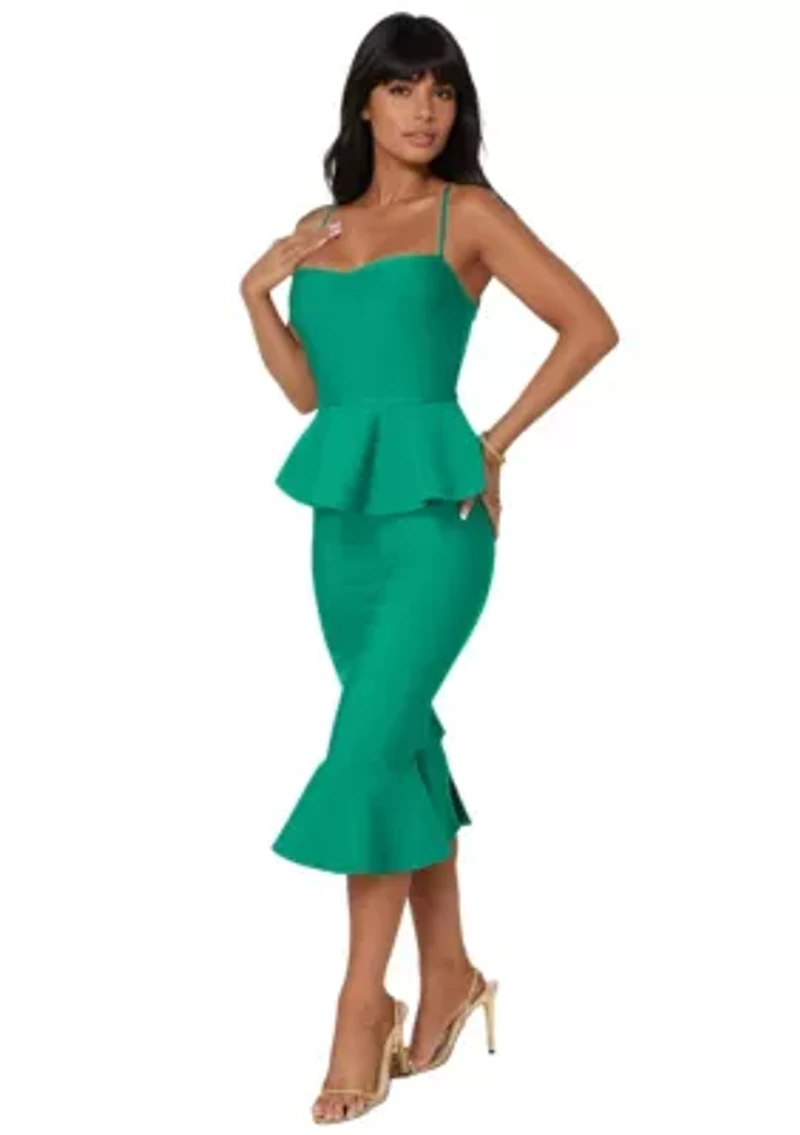 Peplum Bandage Midi Dress