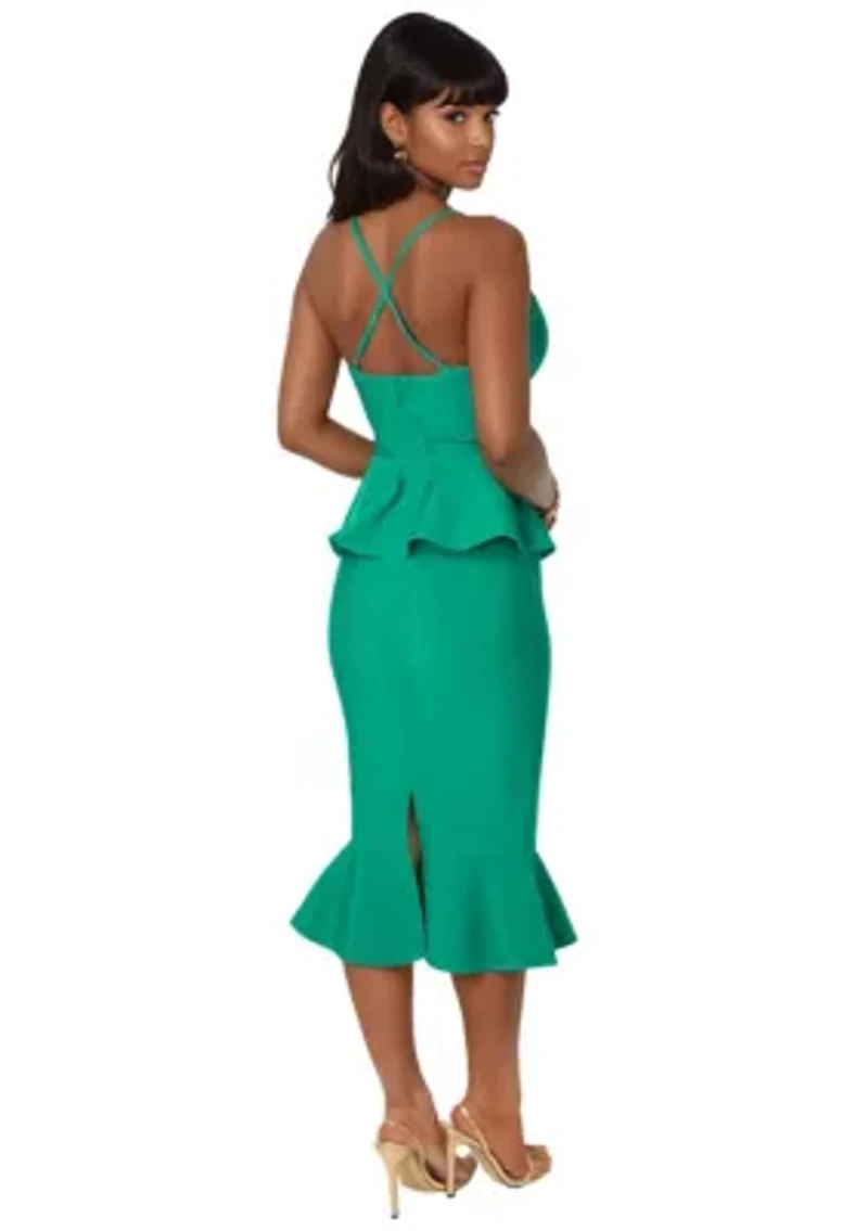 Peplum Bandage Midi Dress