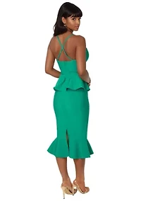 Peplum Bandage Midi Dress