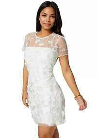 3D Floral Fit and Flare Mini Dress