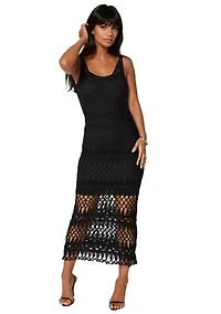 Geo Crochet Tank Maxi Dress
