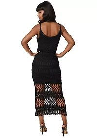 Geo Crochet Tank Maxi Dress