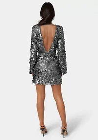 Beaded Dolman Sleeve Mini Dress