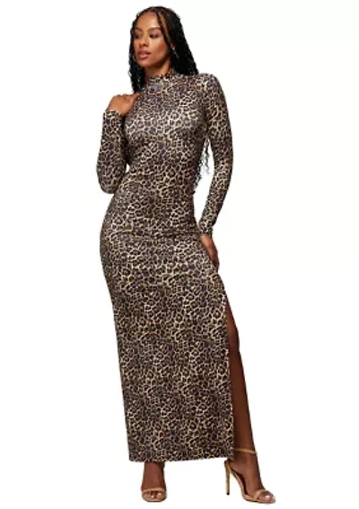 BEBE X CIARA OPEN BACK CHAIN MAXI DRESS