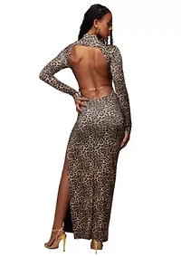 BEBE X CIARA OPEN BACK CHAIN MAXI DRESS