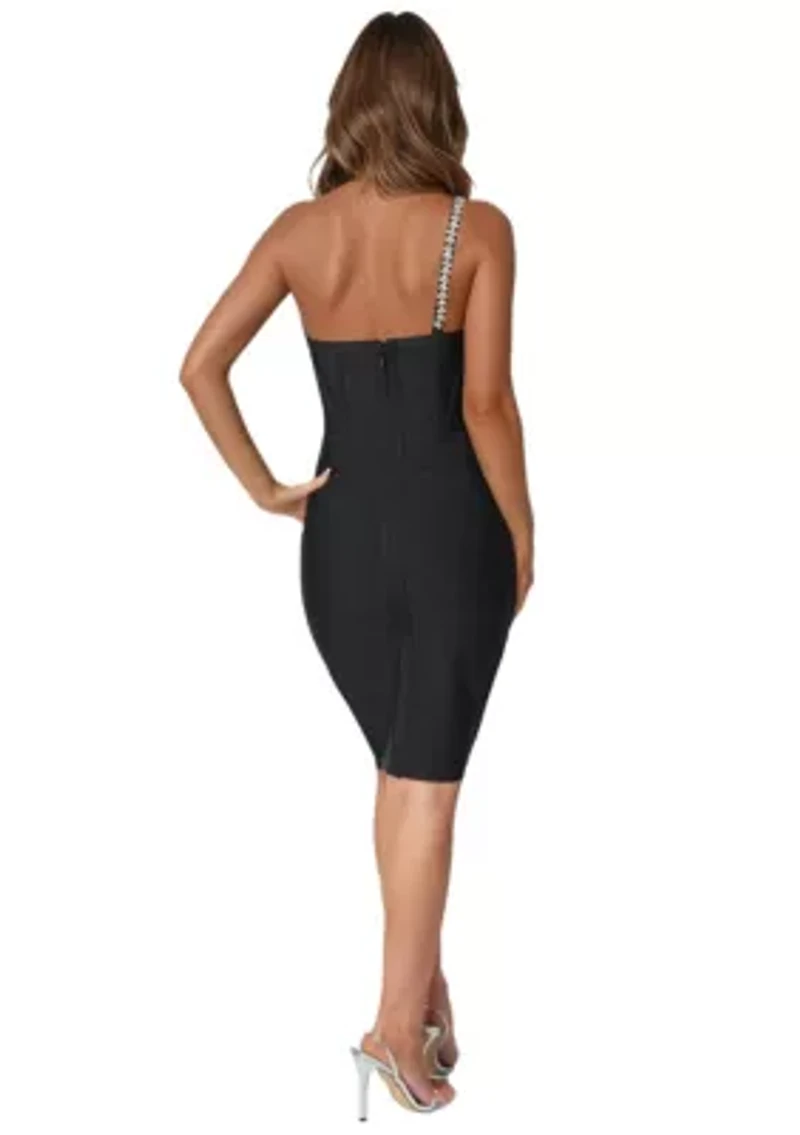 Embellished Crystal Corset Bandage Dress