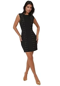 Faux Suede Lace Up Mini Dress
