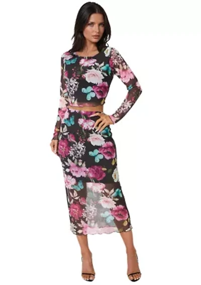 2 Piece Long Sleeve with Skirt Set