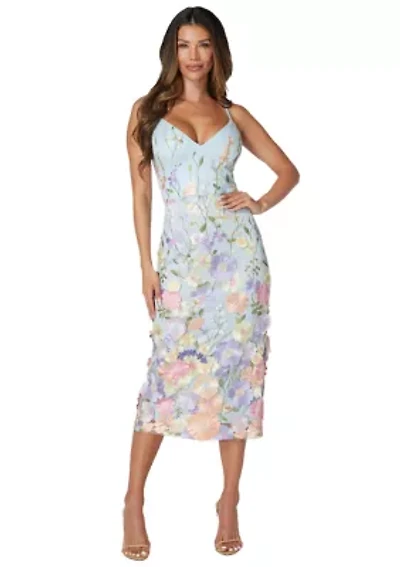 Floral Embroidered Midi Dress