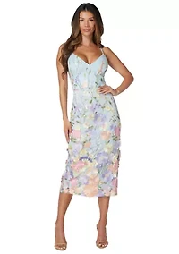 Floral Embroidered Midi Dress