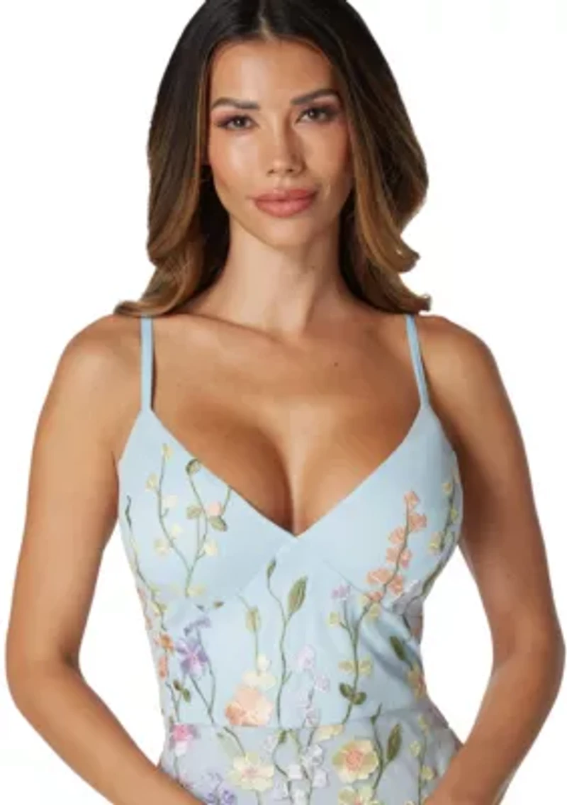 Floral Embroidered Midi Dress