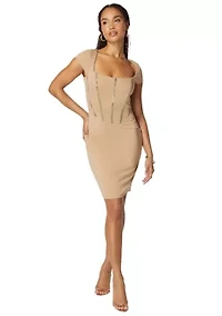 EMBELLISHED CORSET MINI DRESS