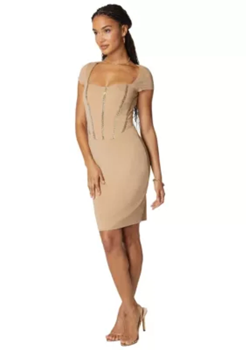 EMBELLISHED CORSET MINI DRESS