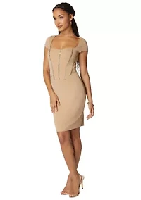 EMBELLISHED CORSET MINI DRESS