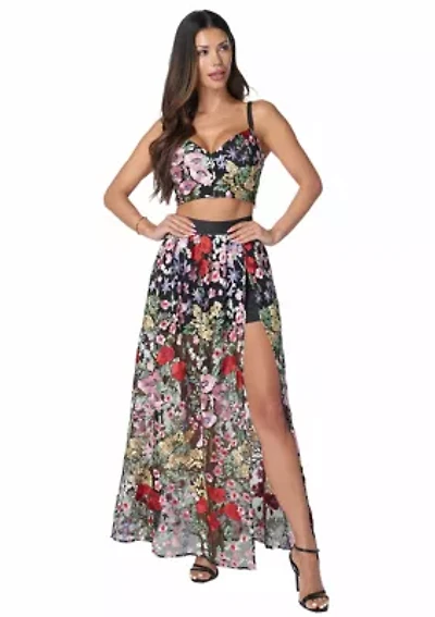 Floral Embroidered Two Piece Set