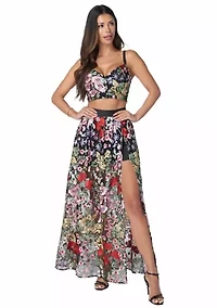 Floral Embroidered Two Piece Set