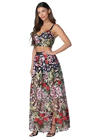 Floral Embroidered Two Piece Set