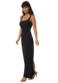 Square Neck Maxi Dress with Rhinestones
