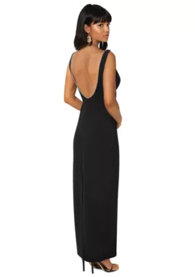 Square Neck Maxi Dress with Rhinestones