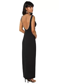 Square Neck Maxi Dress with Rhinestones