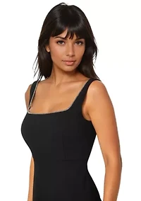 Square Neck Maxi Dress with Rhinestones