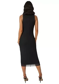 Powermesh Rhinestone Maxi Dress