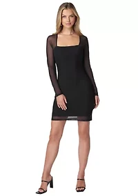 SQUARE NECK POWERMESH DRESS