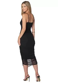 Powermesh Side Shirred Slip Dress