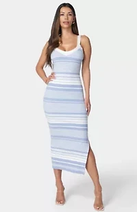 Striped Sweater Midi Dress