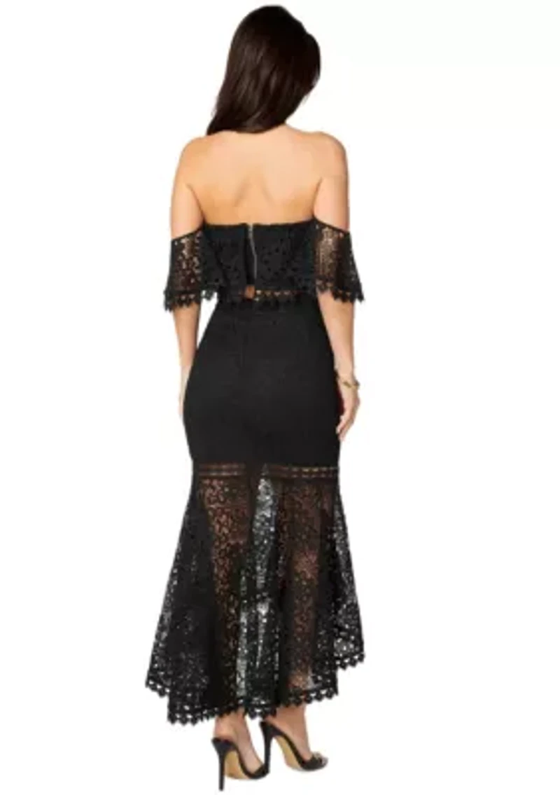 Two Piece Lace High Low Dress