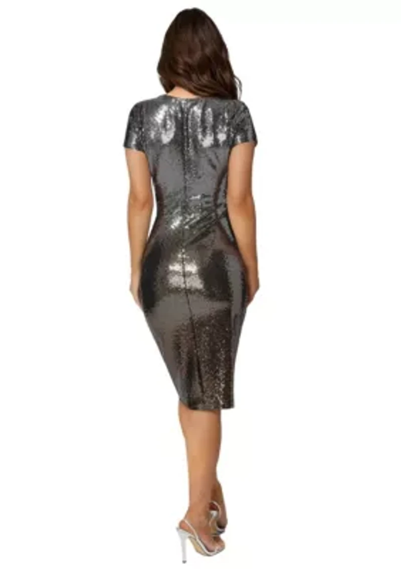 OMBRE SEQUIN MIDI T-SHIRT DRESS