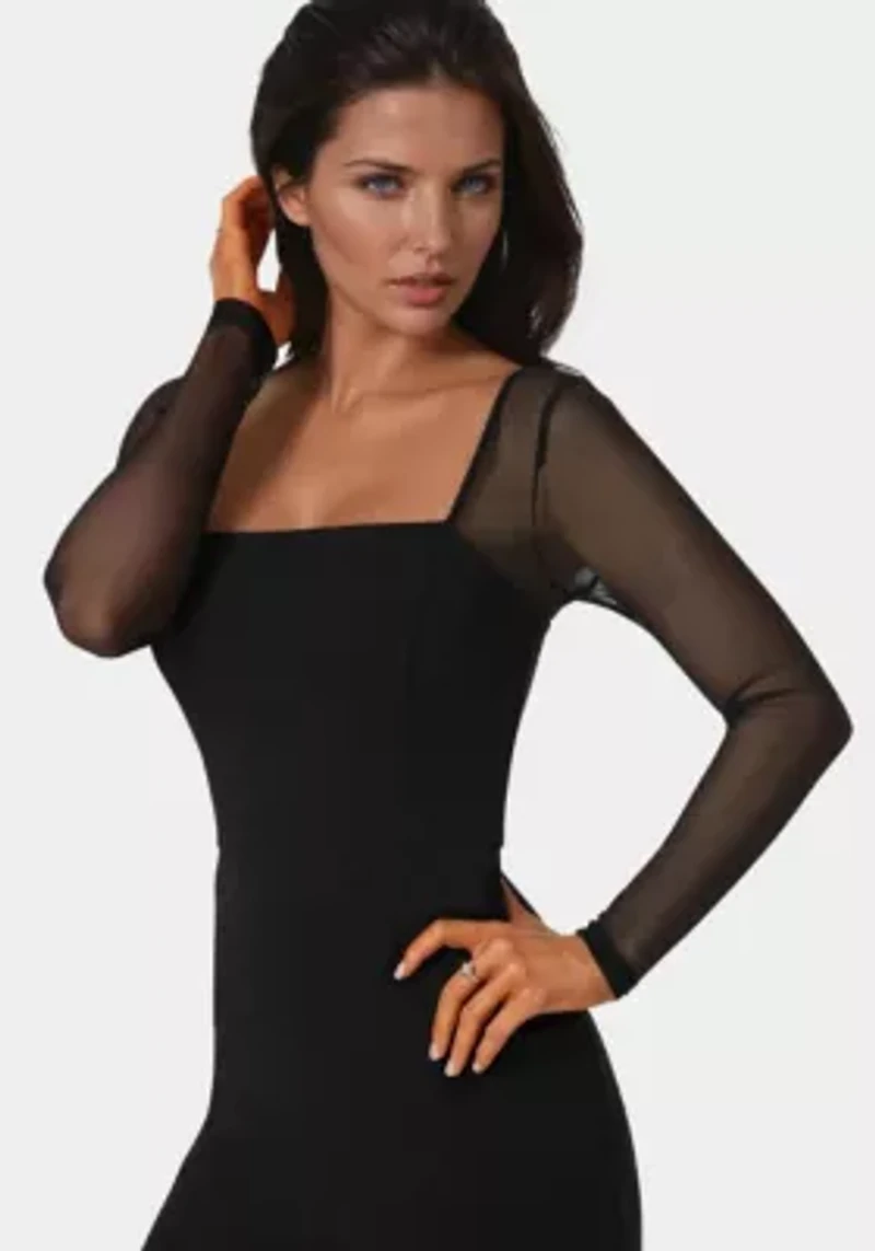 Scuba Mesh Square Neck Jumpsuit
