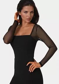 Scuba Mesh Square Neck Jumpsuit